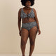 Culotte de maillot noire taille haute Montevideo à  motif géométrique - Raisins Curve