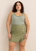Linen-Blend Buttoned Skort
