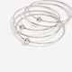 Slim Silver Bangles with Bead, Set of 5