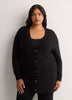 Straight-Fit V-Neck Tunic Cardigan