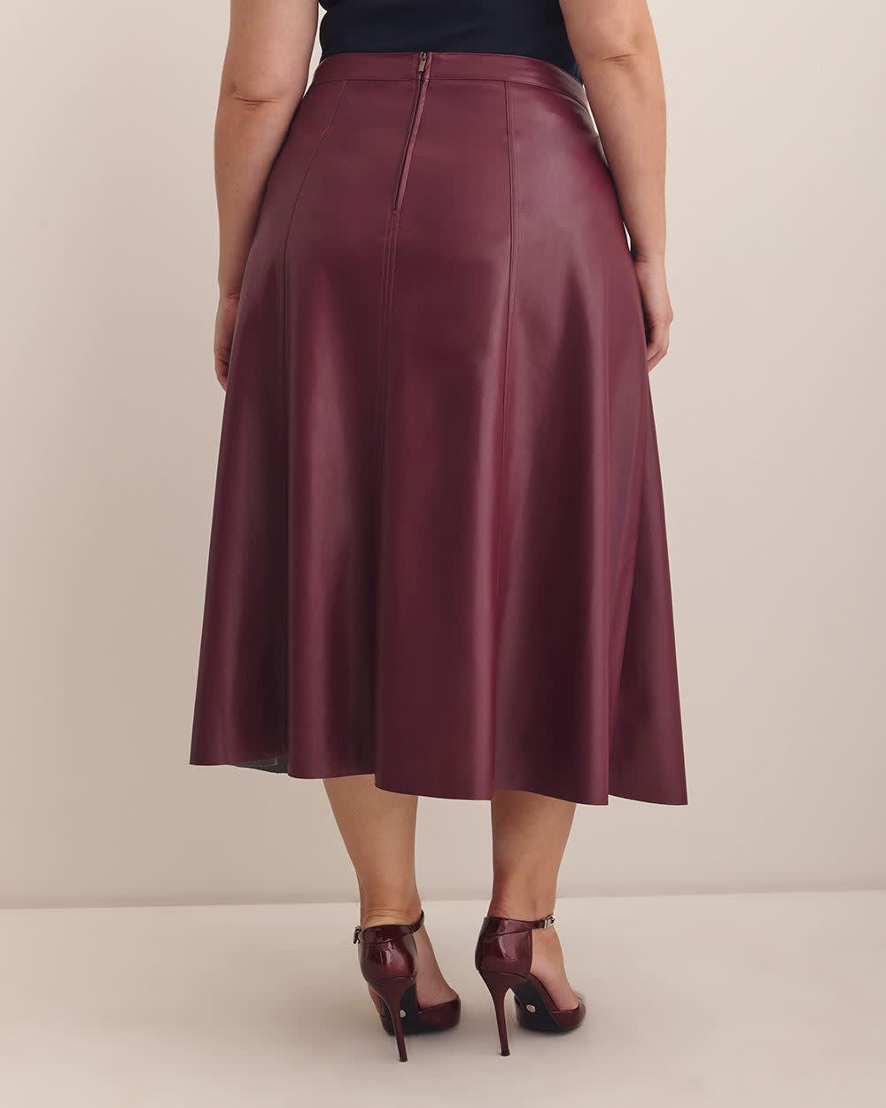A-Line Faux-Leather Maxi Skirt