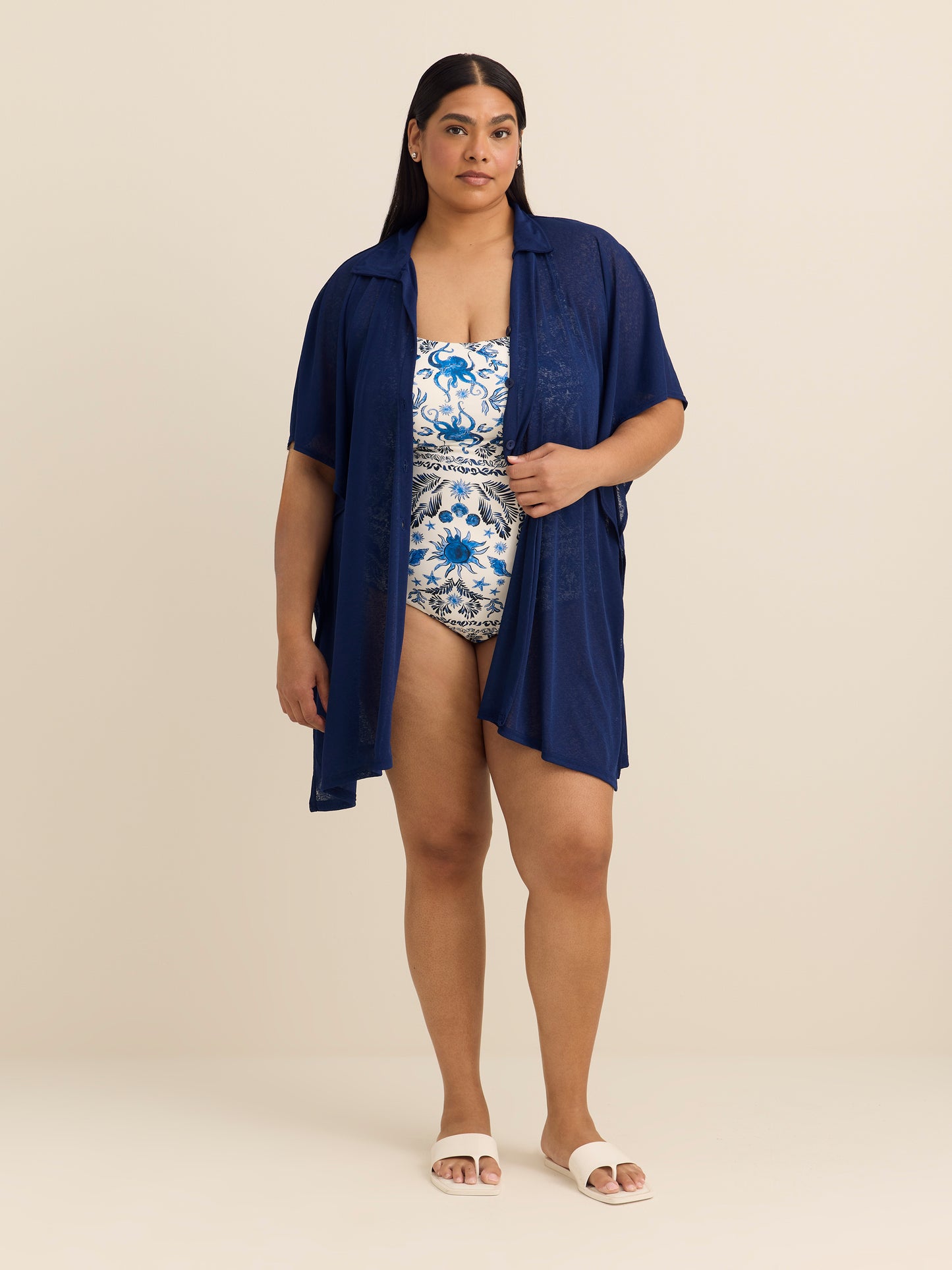 Lightweight Buttoned-Down Cover-Up Dress - Cover Me