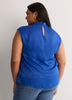 Straight-Fit Draped Cowl-Neck Satin Blouse