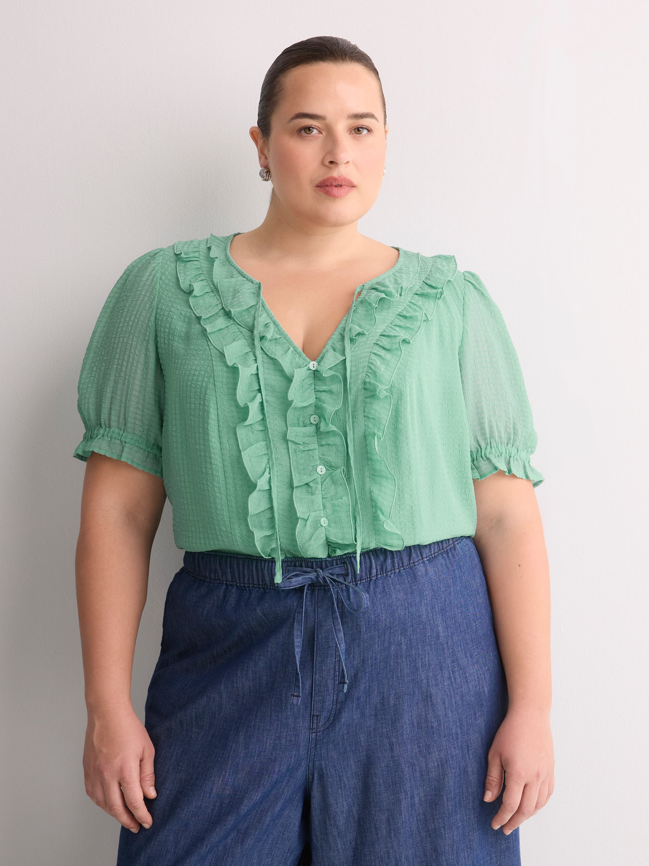 Chiffon Ruffled A-Line Blouse