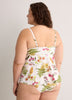 White Floral Swing Tankini Top