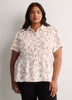Responsible, Smocking Fit-and-Flare Shirt-Collar Blouse