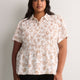 Responsible, Smocking Fit-and-Flare Shirt-Collar Blouse