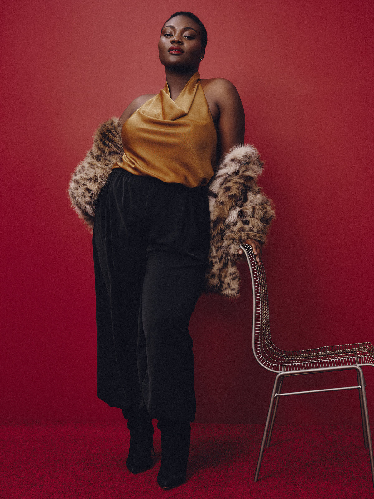 Black Holiday Pull-On Balloon Pants