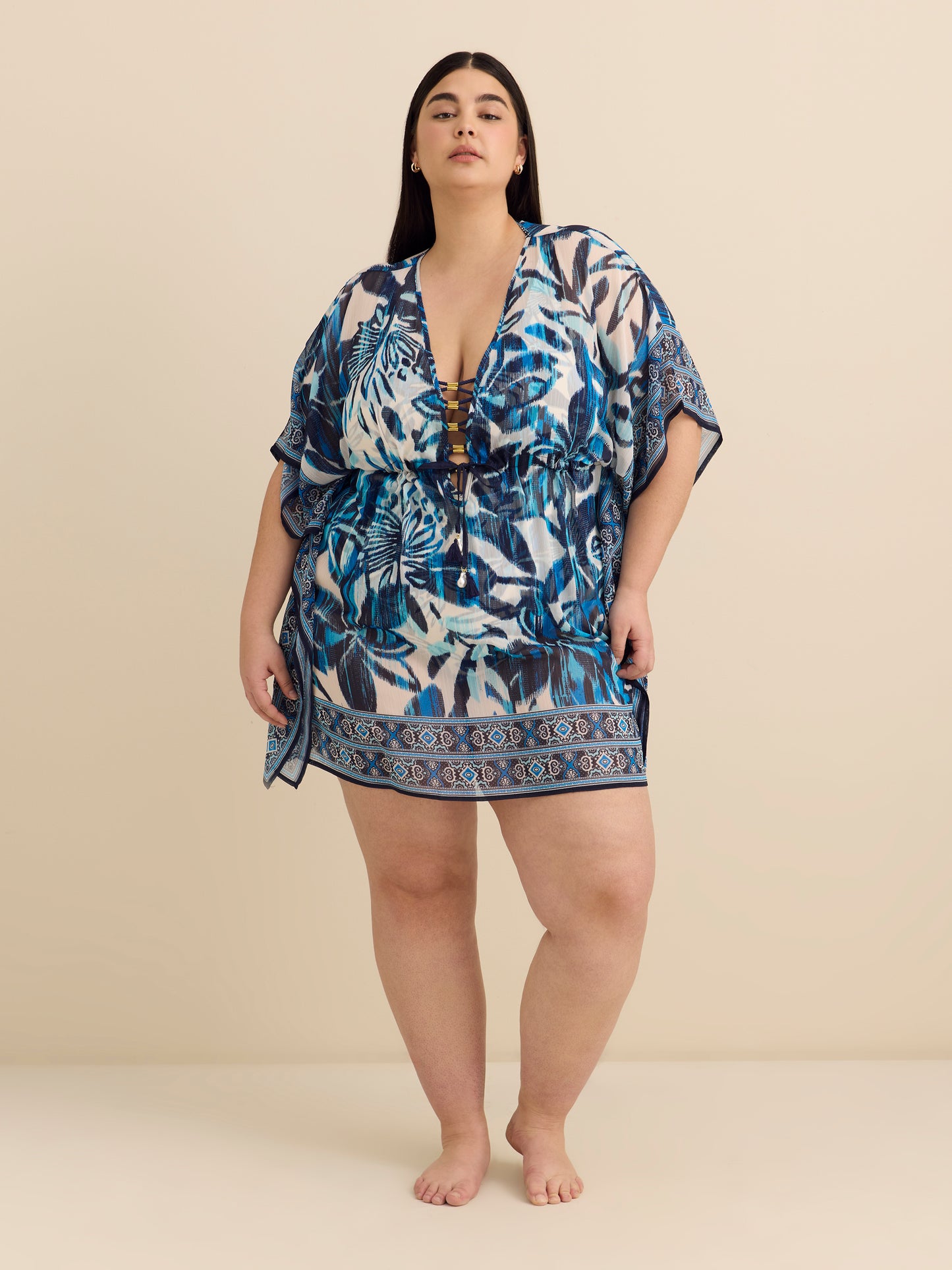 Caftan de plage imprimé - Bleu Rod Beattie 