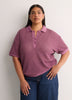 Crochet Waffle Polo Shirt - Active Zone