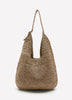 Straw Tote Bag with Buckle Strap