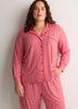 Red Gingham Buttoned Down Shirt and Straight Pant Pyjama Set - tiVOGLIO
