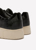 Wide Width, Mykah Joy Black Leather Sneaker - Clarks