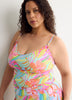 Floral Scoop-Neck Tankini Top with Inner Bra - Bleu Rod Beattie