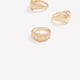 Matte Golden Plated Chunky Rings, Set of 3