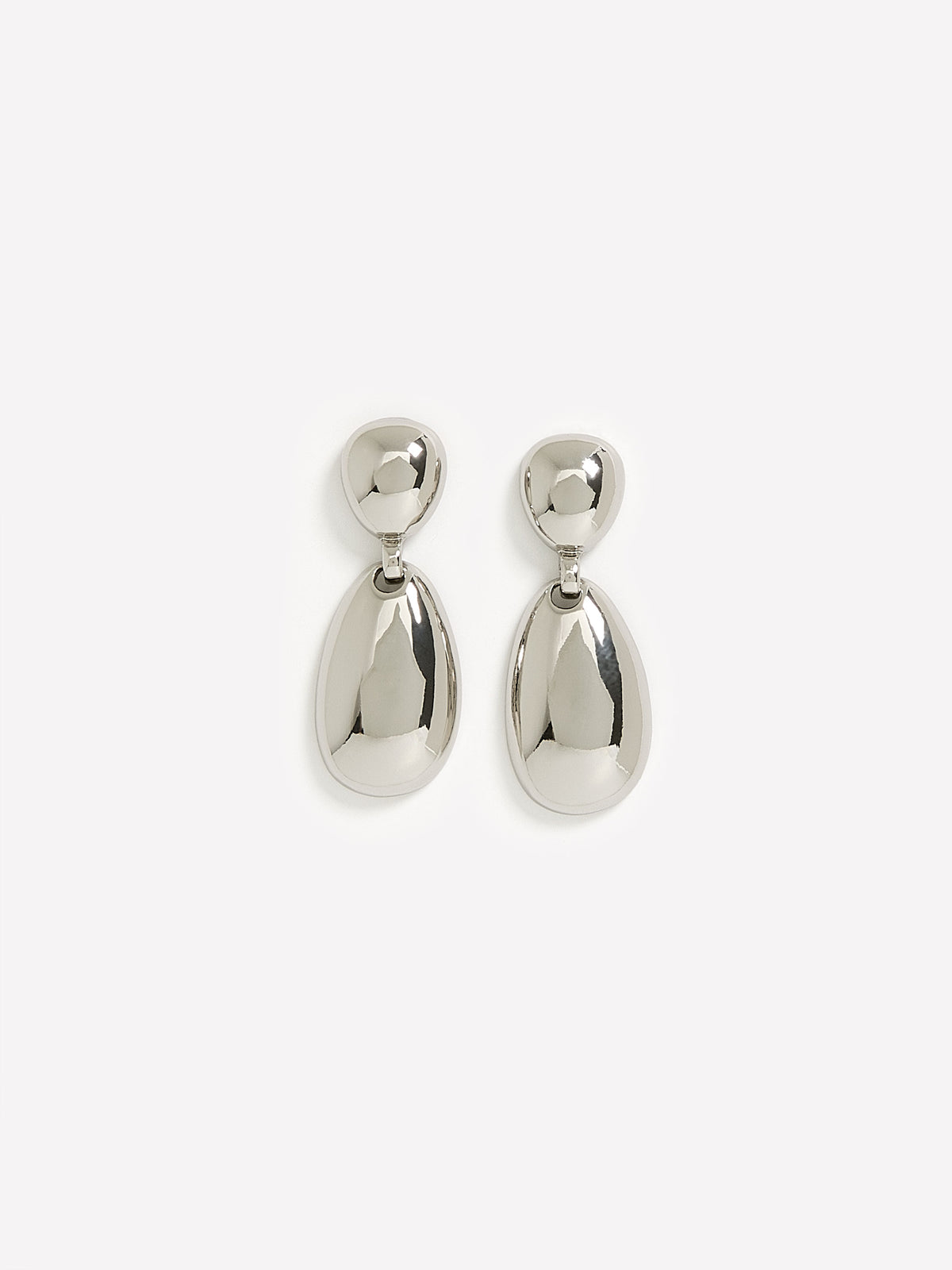 Silver Two-Piece Pendant Earrings