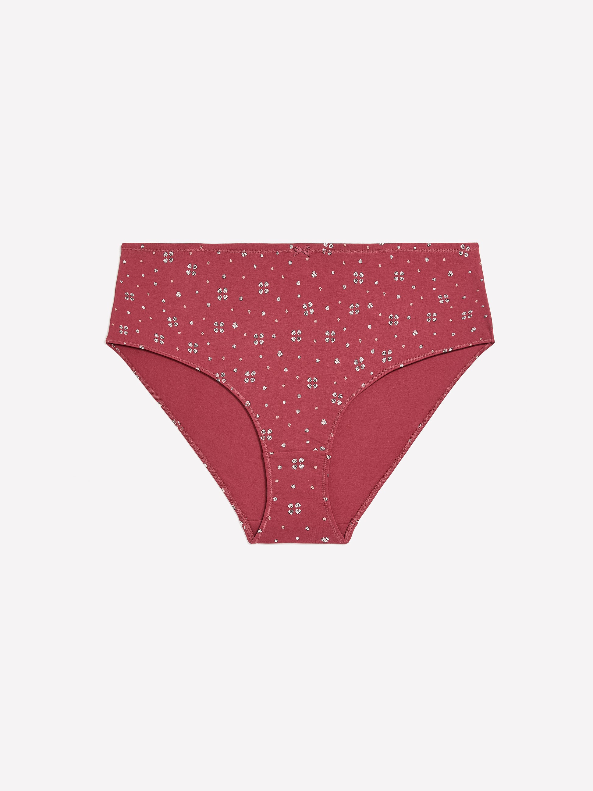 Red High-Cut Cotton Brief with Heart and Clover Print - tiVOGLIO