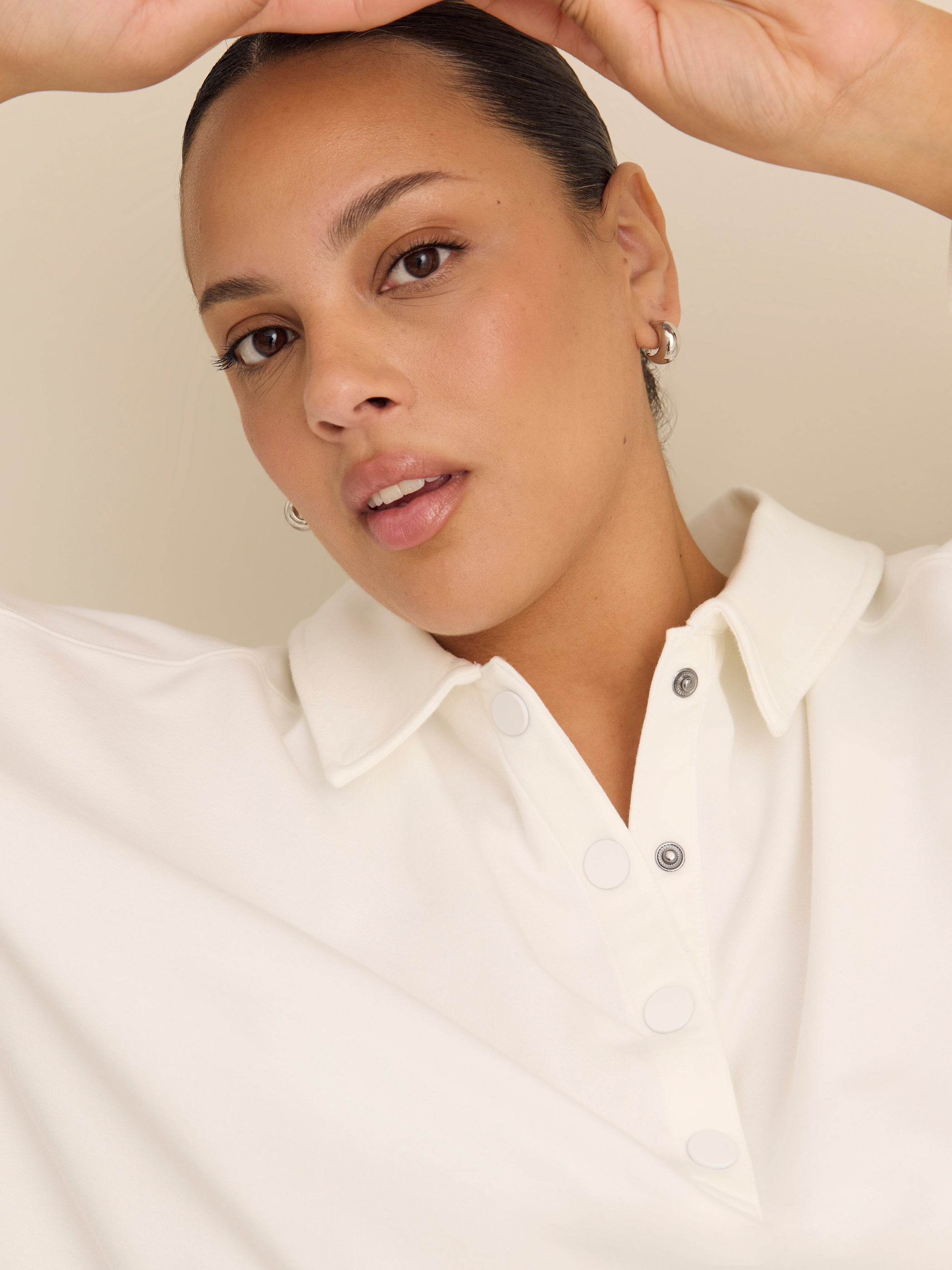 Polo Sweatshirt with Tulip Hem - ActiveZone