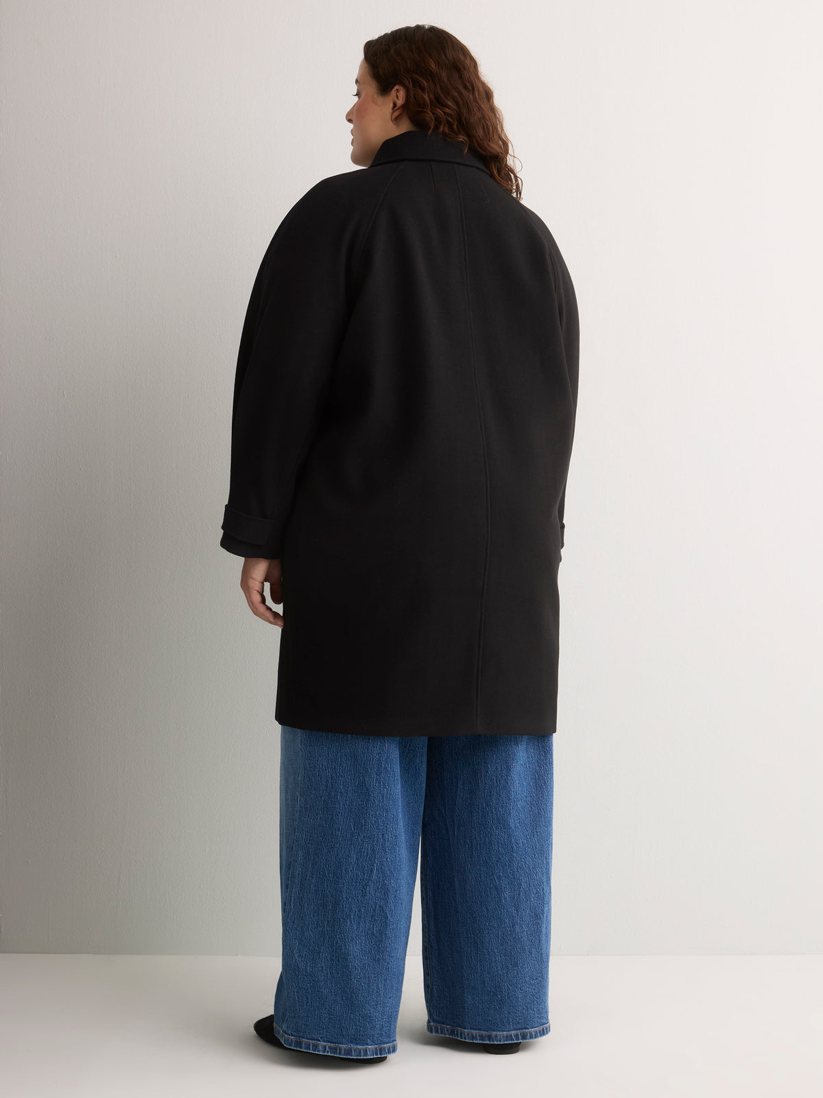Black Midi Cocoon Coat
