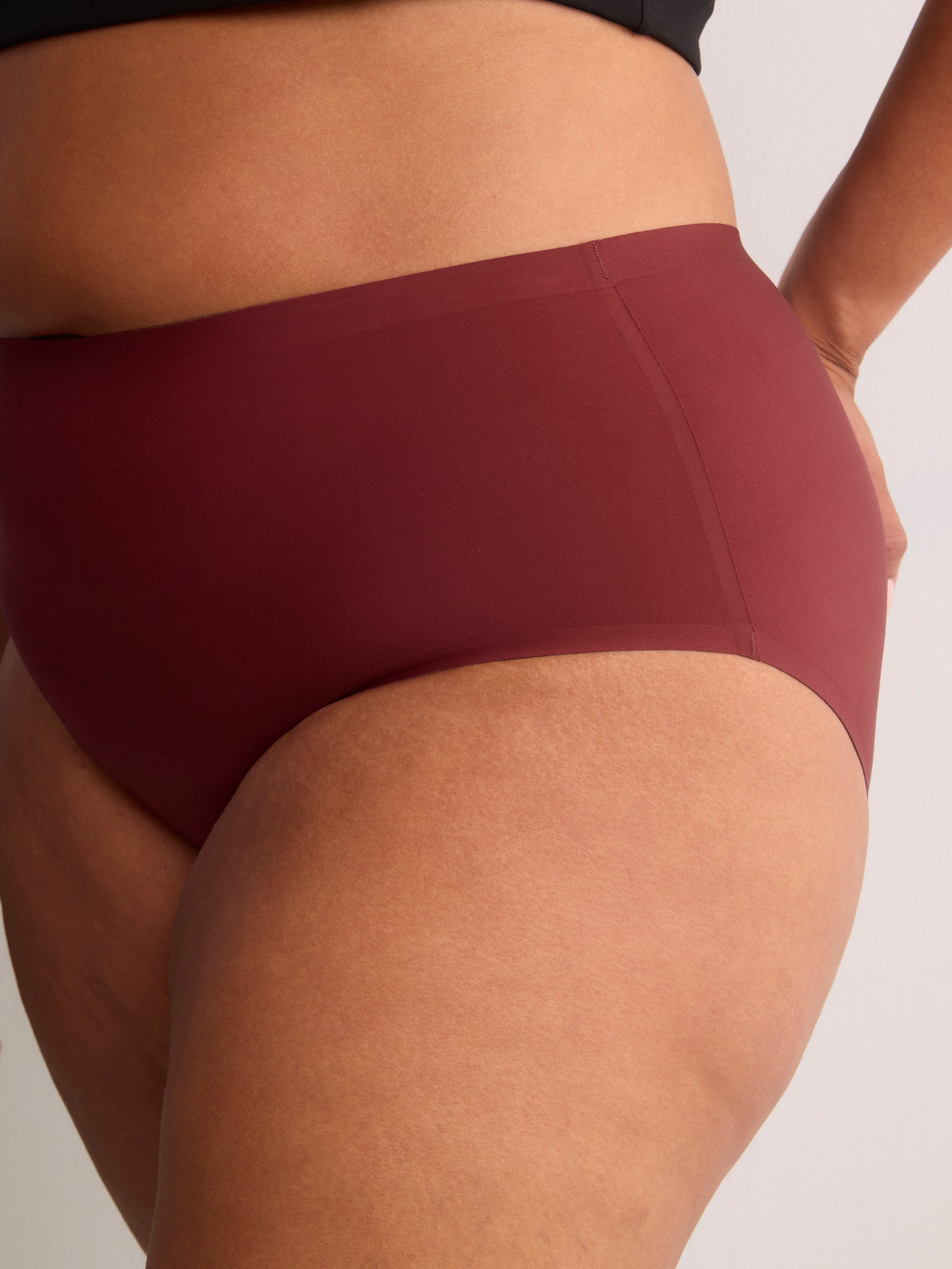 Dark Cherry High-Rise No-Show Super Leakproof Period Panties - Knix