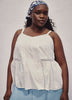 Linen Blend Swing Cami Blouse with Pintuck Detail