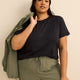 Crewneck T-Shirt with Side Slits - Active Zone