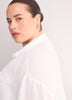 Loose-Fit Short-Sleeve Crinkle Buttoned-Down Tunic