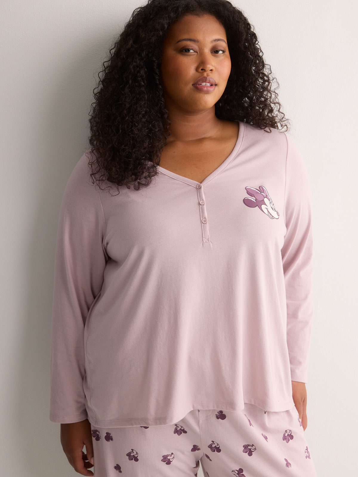 Minne Mouse Henley Pyjama Top - Disney