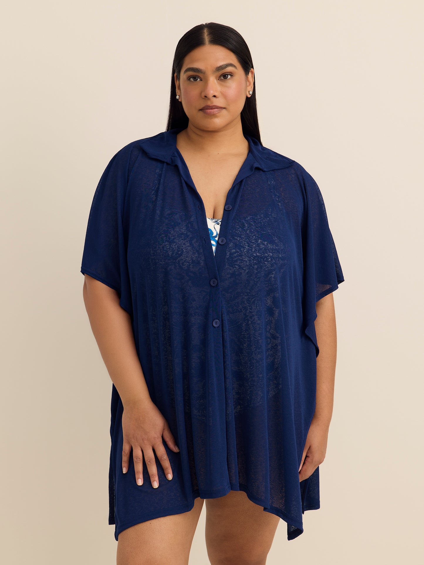 Lightweight Buttoned-Down Cover-Up Dress - Cover Me