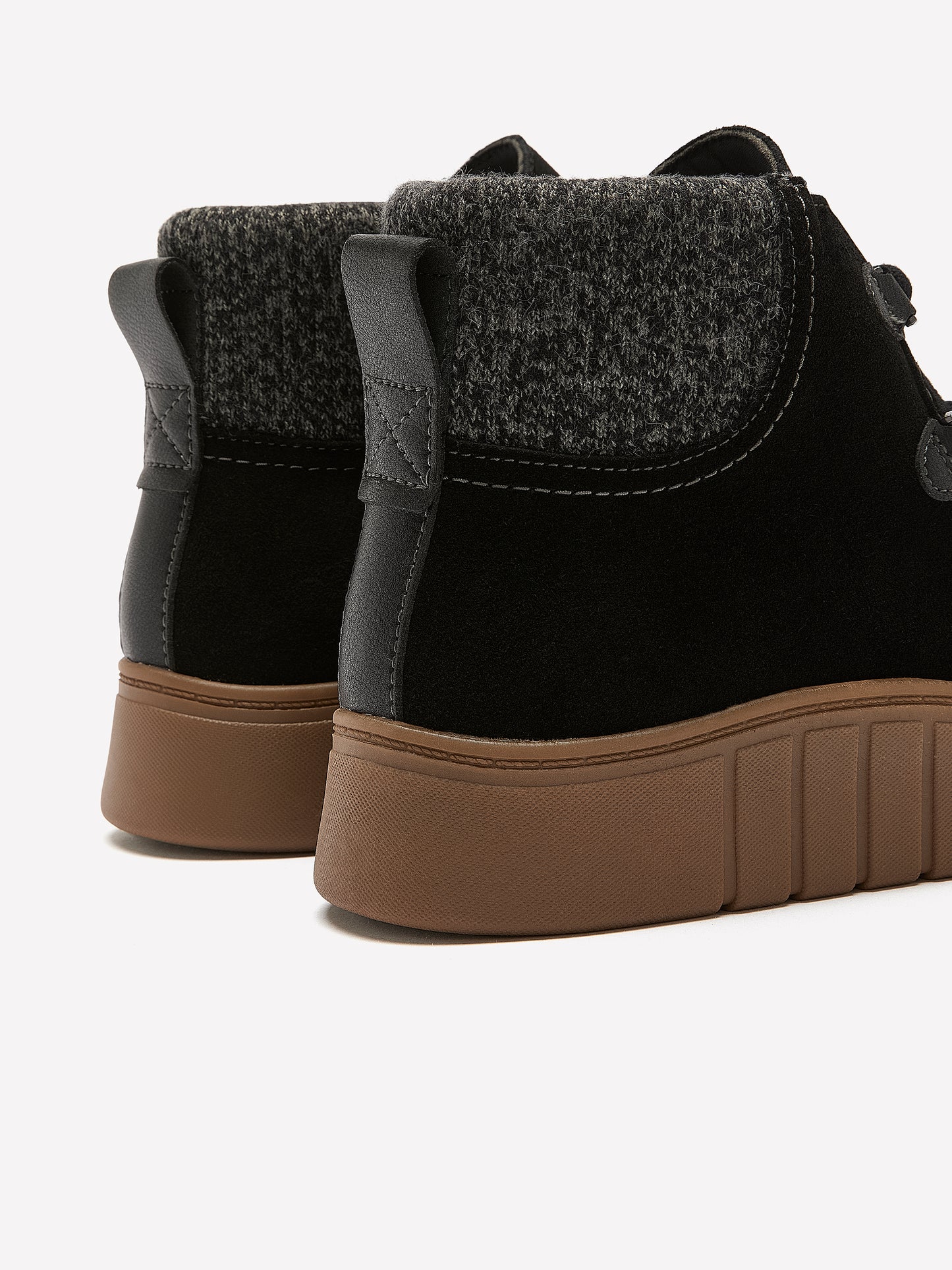 Wide Width, Mykah Izzy Suede Lace-Up Bootie with Sherpa Overlay - Clarks