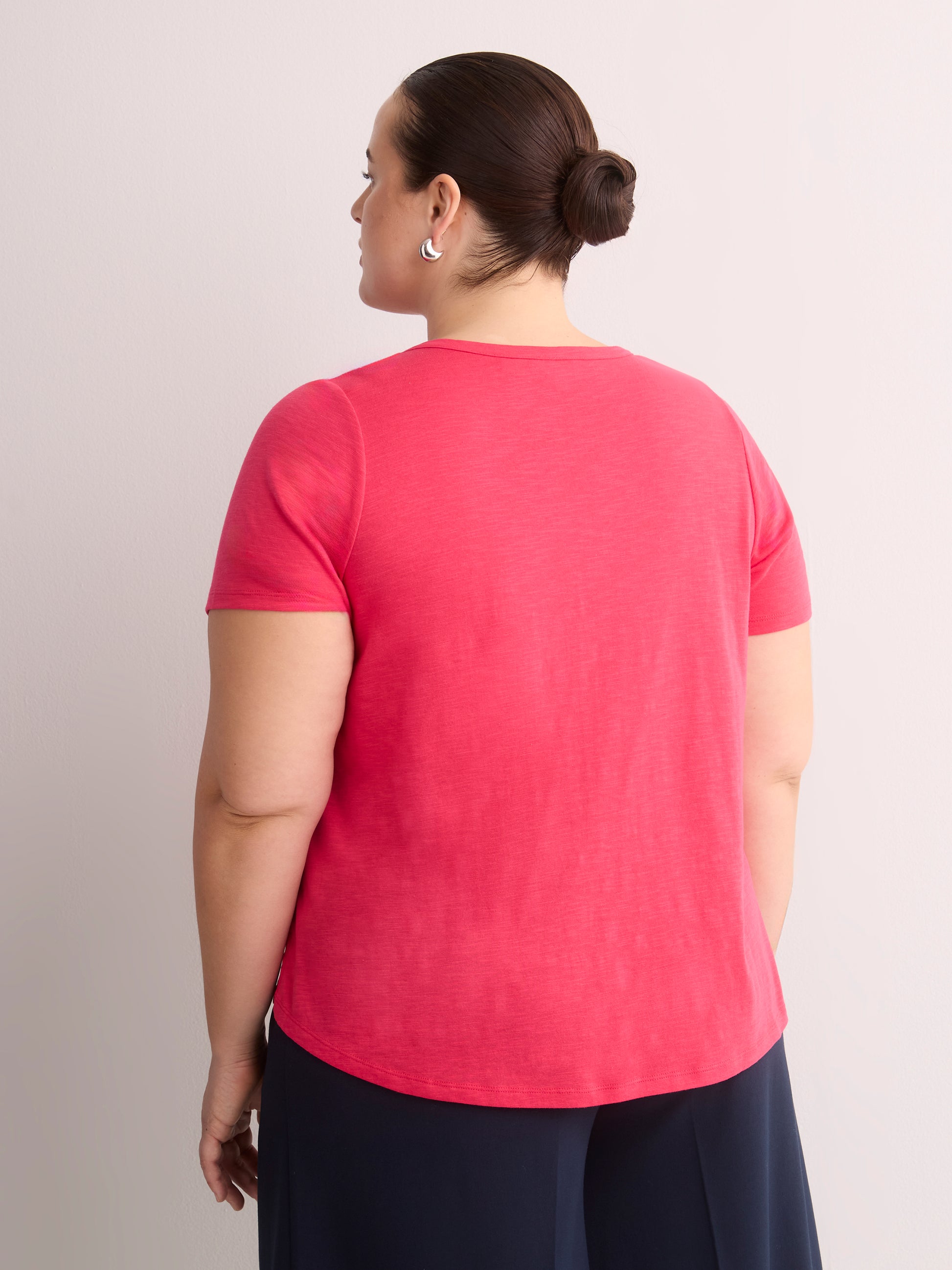 Short-Sleeve Henley T-Shirt with Snaps