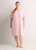 Responsible, Lilac Short-Sleeve Sleepshirt with Flamingo Print