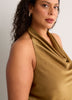 Satin Straight Sleeveless Halter Top