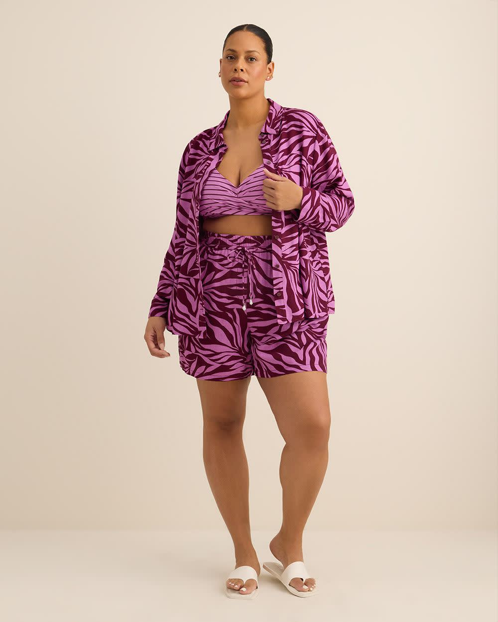 Chemisier en lin mélangé