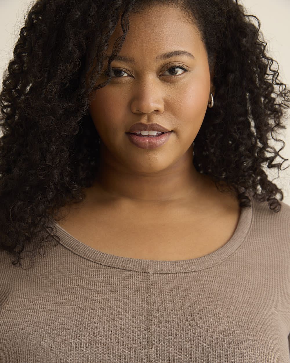 Haut gaufré à manches longues, coupe curvy - Essentiels PENN.