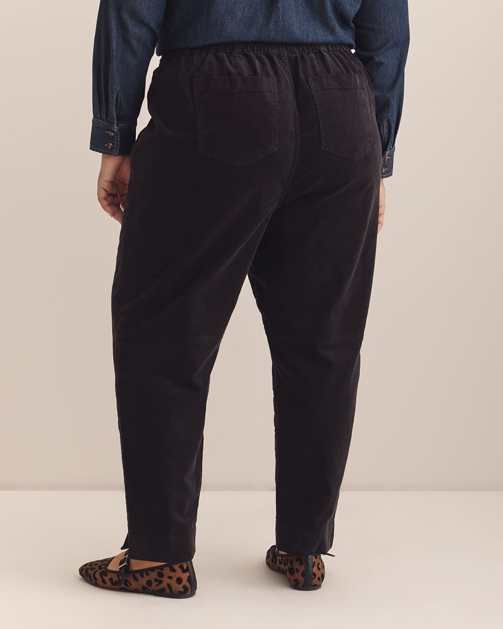 Pantalon de jogging en velours côtelé à  jambe fuselée