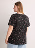 Curvy-Fit Dark Printed Short-Sleeve Crew-Neck Tee