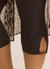 Responsible, Brown Capri Legging with Beaded Keyhole at Hem