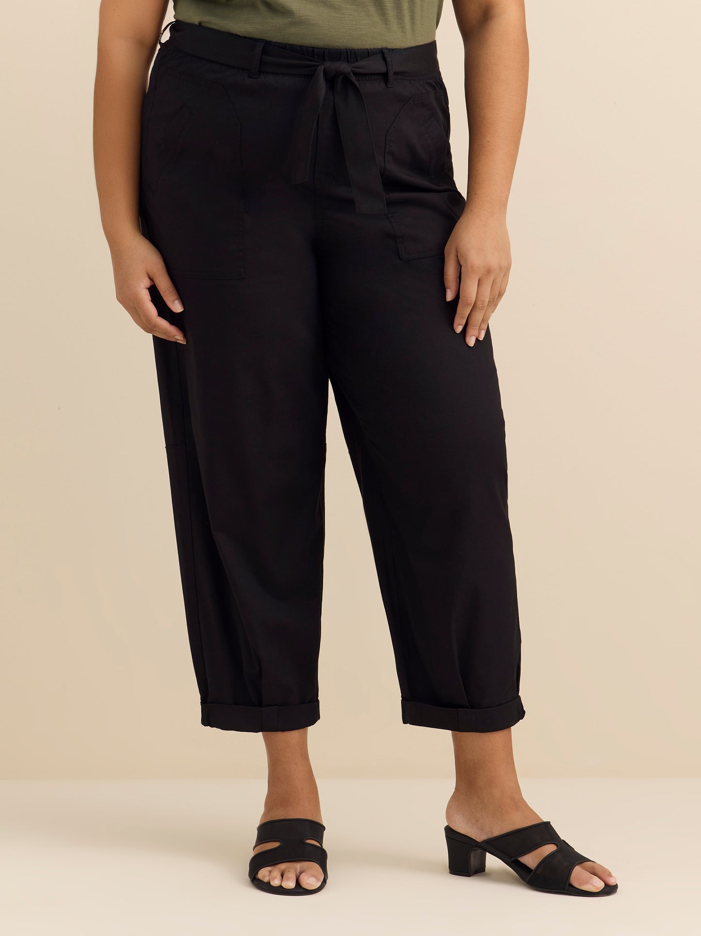 Pantalon en popeline à jambe ballon