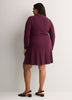 Ribbed Fit-and-Flare Crew-Neck Short Dress