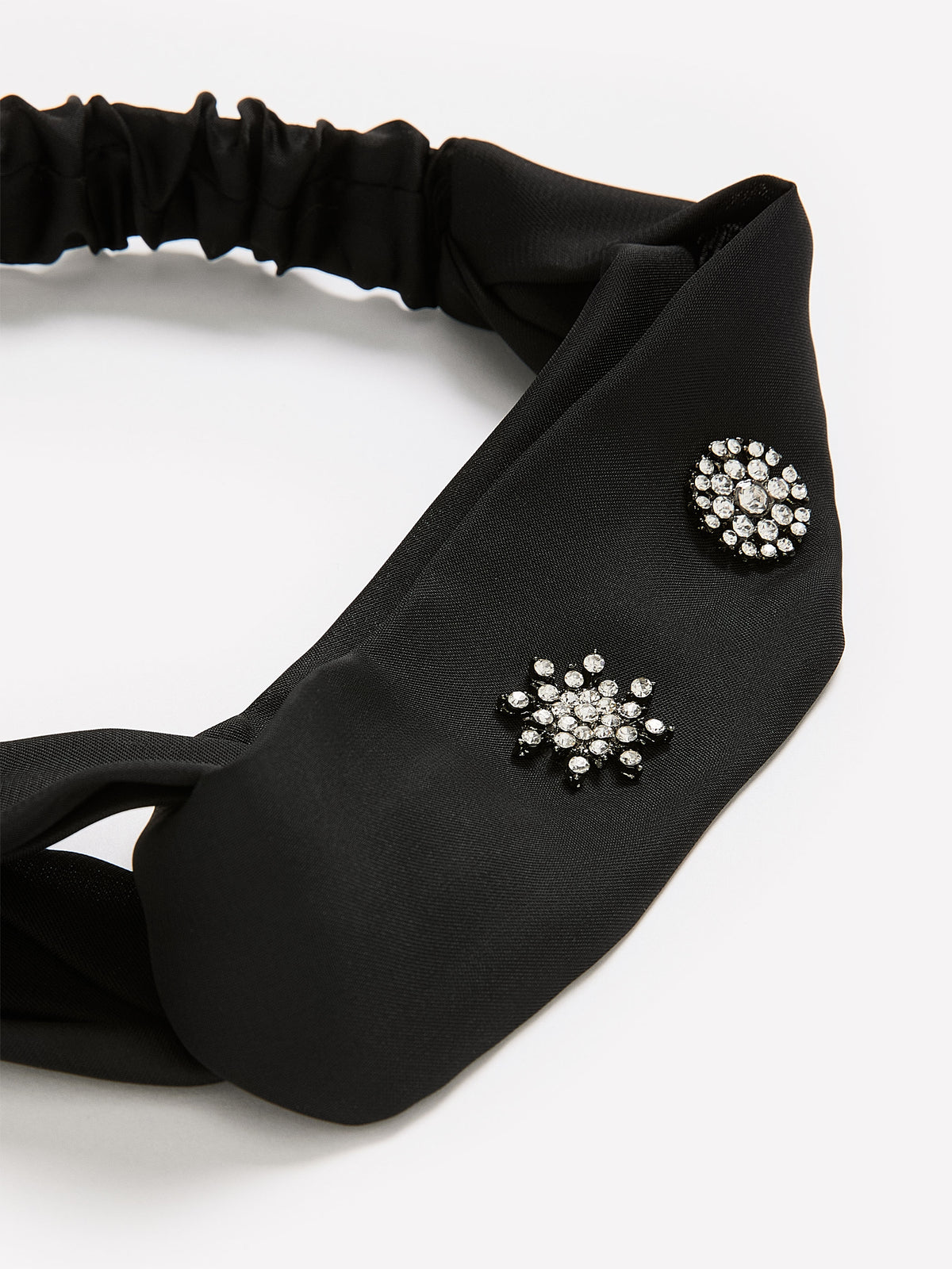 Black Crisscross Embellished Hair Headband
