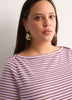 White Fitted Boat-Neck Ribbed Knit Baby Tee