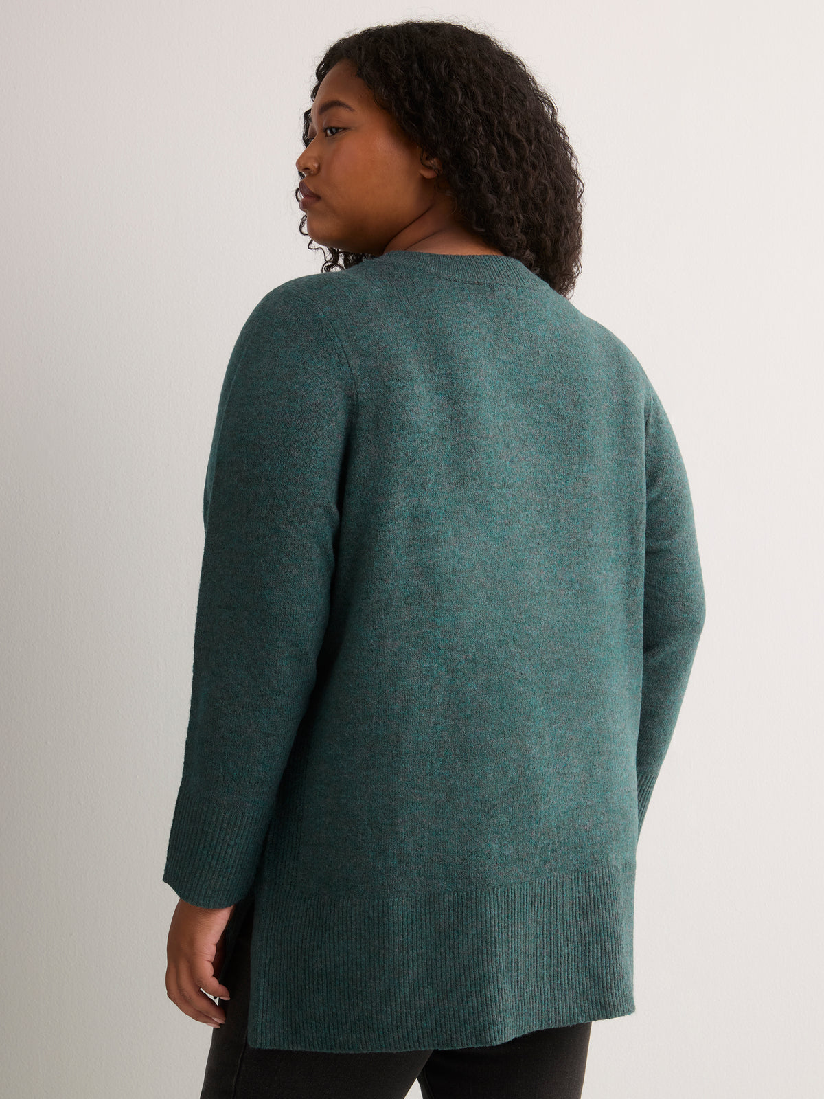 Crew-Neck Tunic Sweater