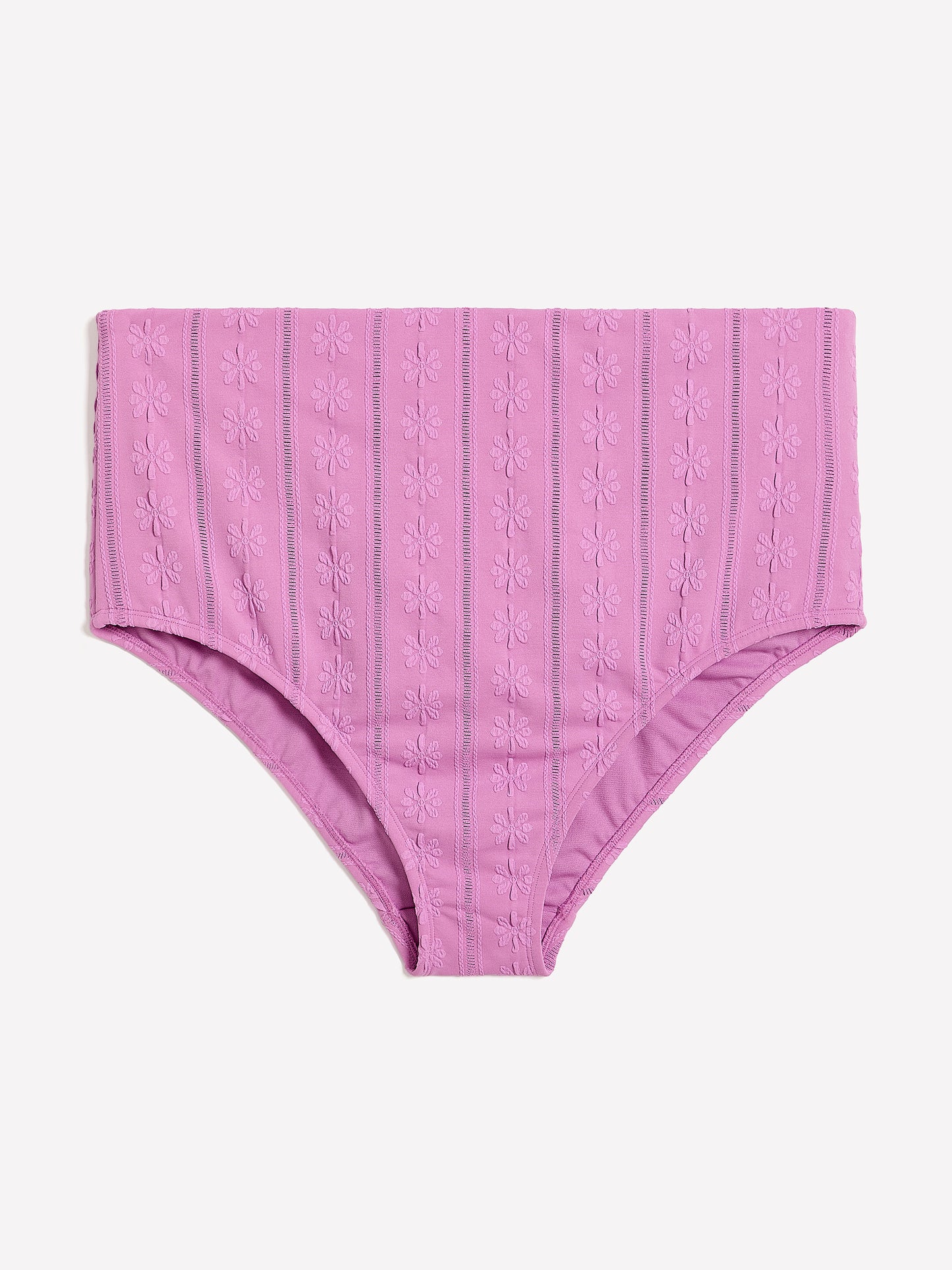 Violet High-Waist Mid-Leg Eyelet Swim Brief