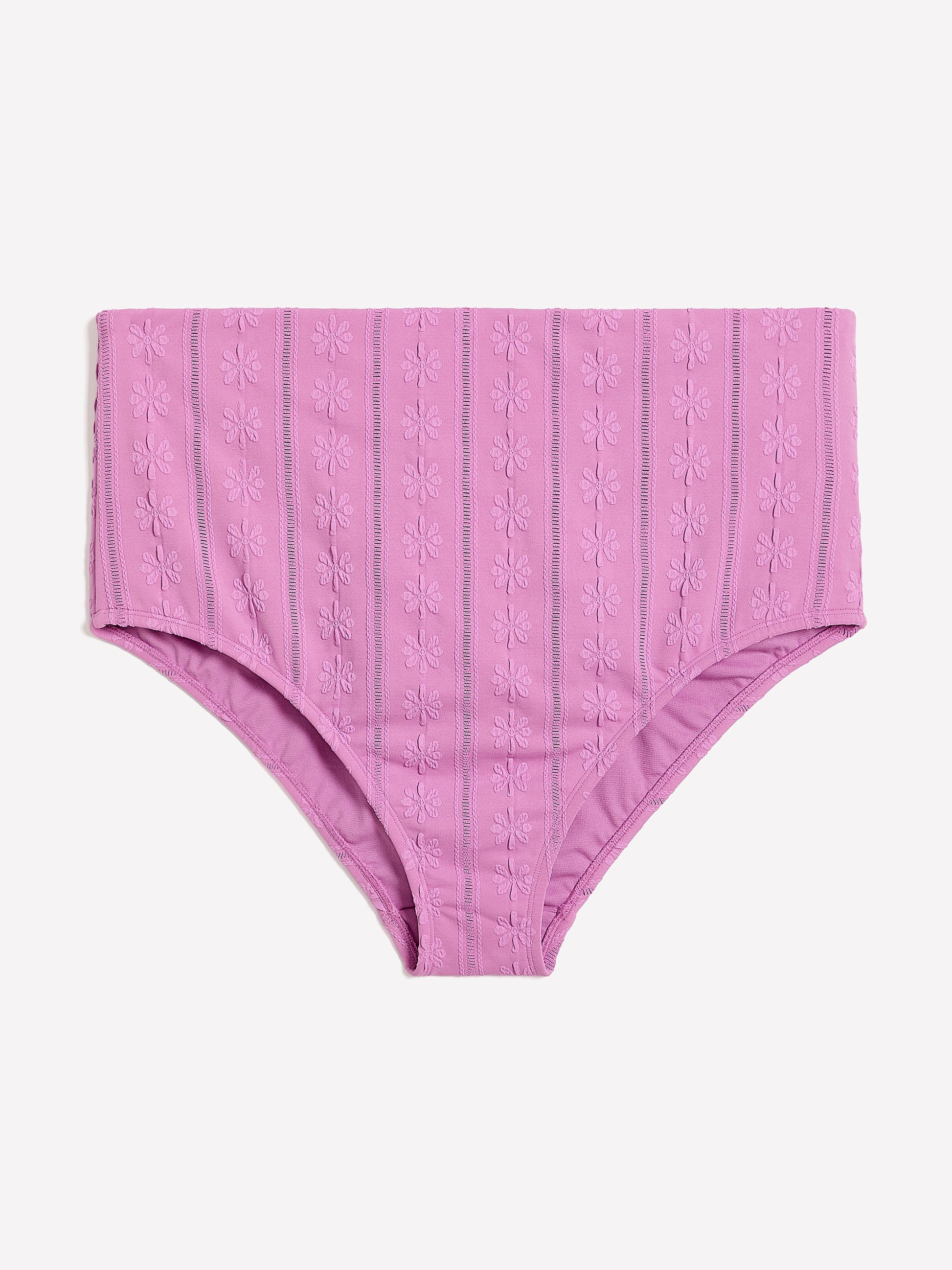 Violet High-Waist Mid-Leg Eyelet Swim Brief