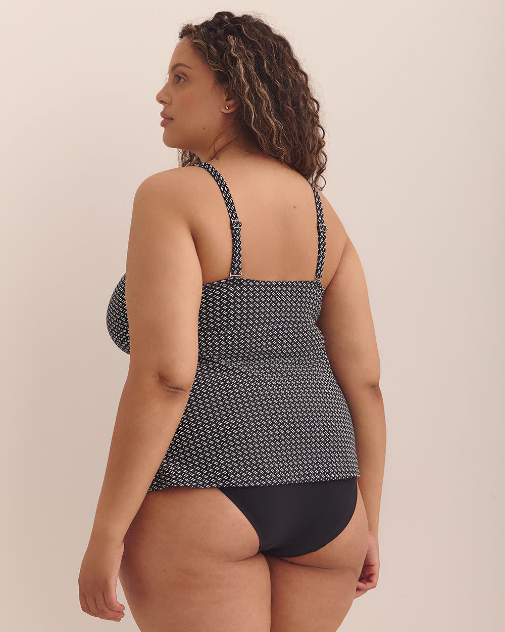 Black Printed Swing Halter Tankini