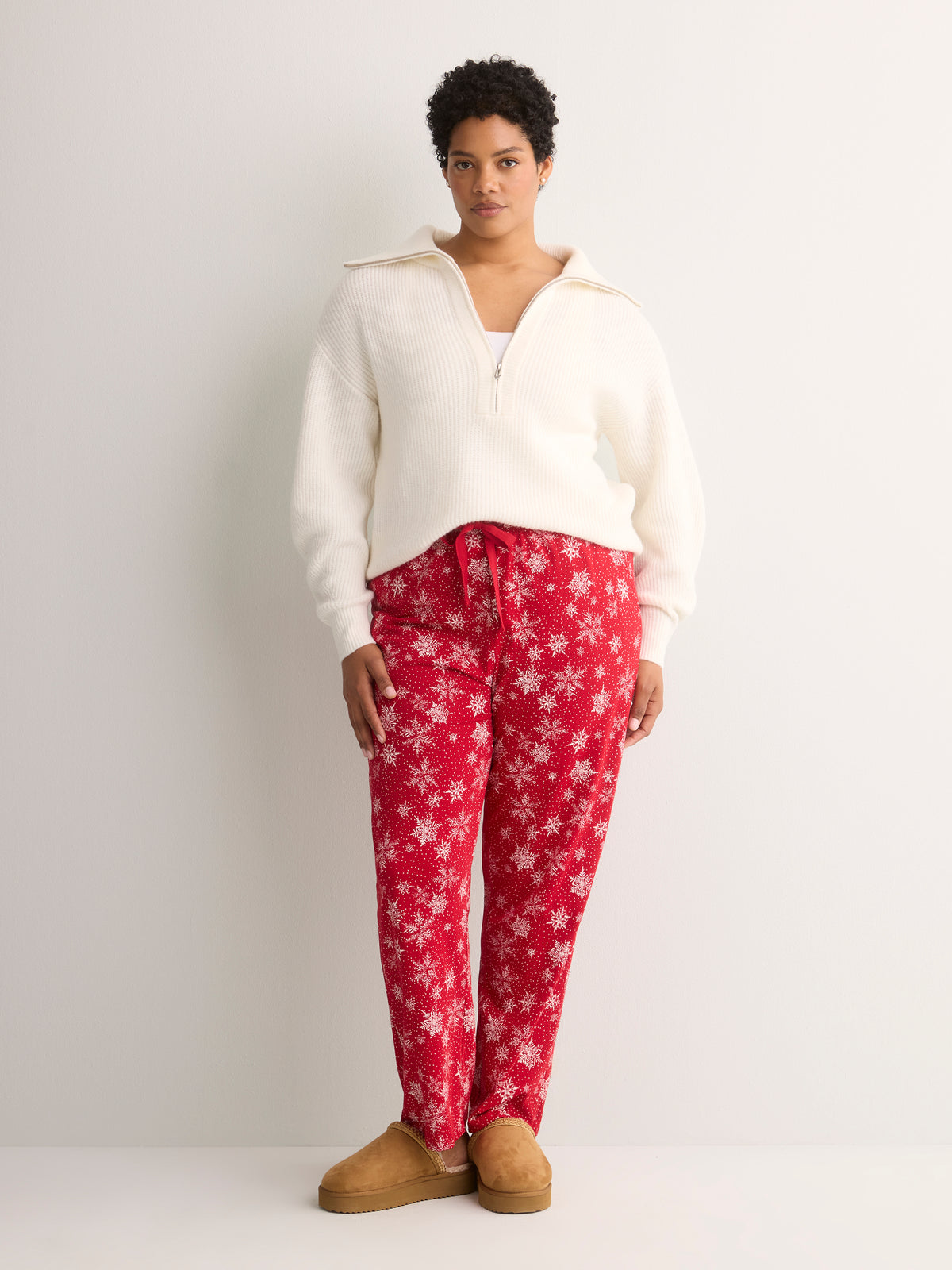 Loose-Fit Half-Zip Shaker Knit Sweater