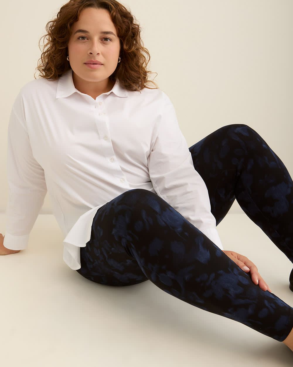 Legging tendance à  motif fleuri flou, tissu responsable
