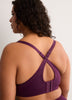 Underwire Dotted Microfibre Padded Plunge Bra with Lace - Déesse