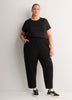 Black Pull-On Barrel-Leg Knit Jogger Pant - Active Zone